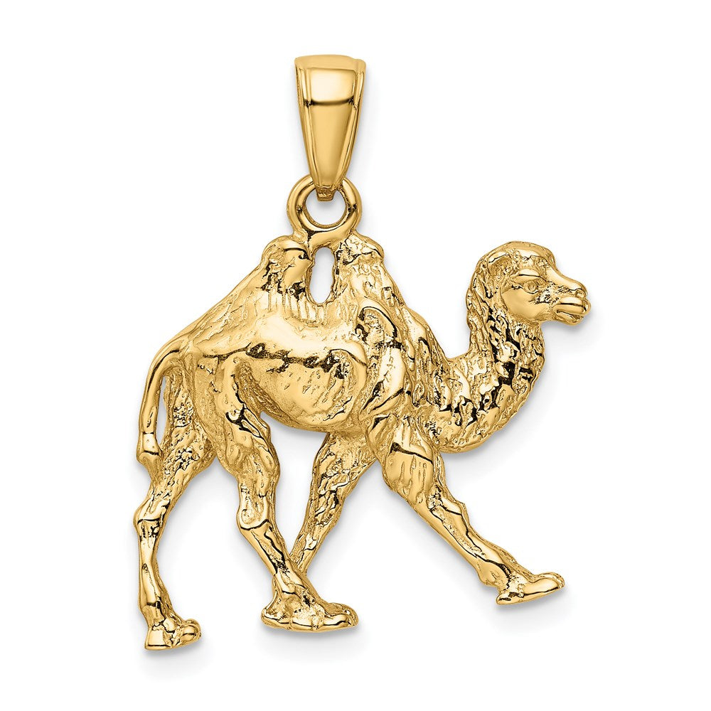 14k Yellow Gold 23 mm 3D Camel Pendant (4.9 grams)