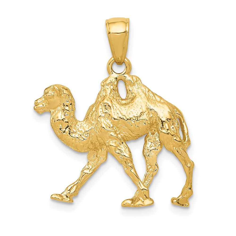 14k Yellow Gold 23 mm 3D Camel Pendant (4.9 grams)