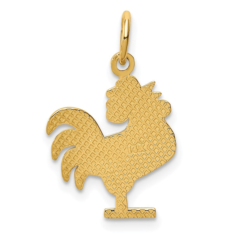 14k Yellow Gold 13 mm Rooster Charm (0.9 grams)