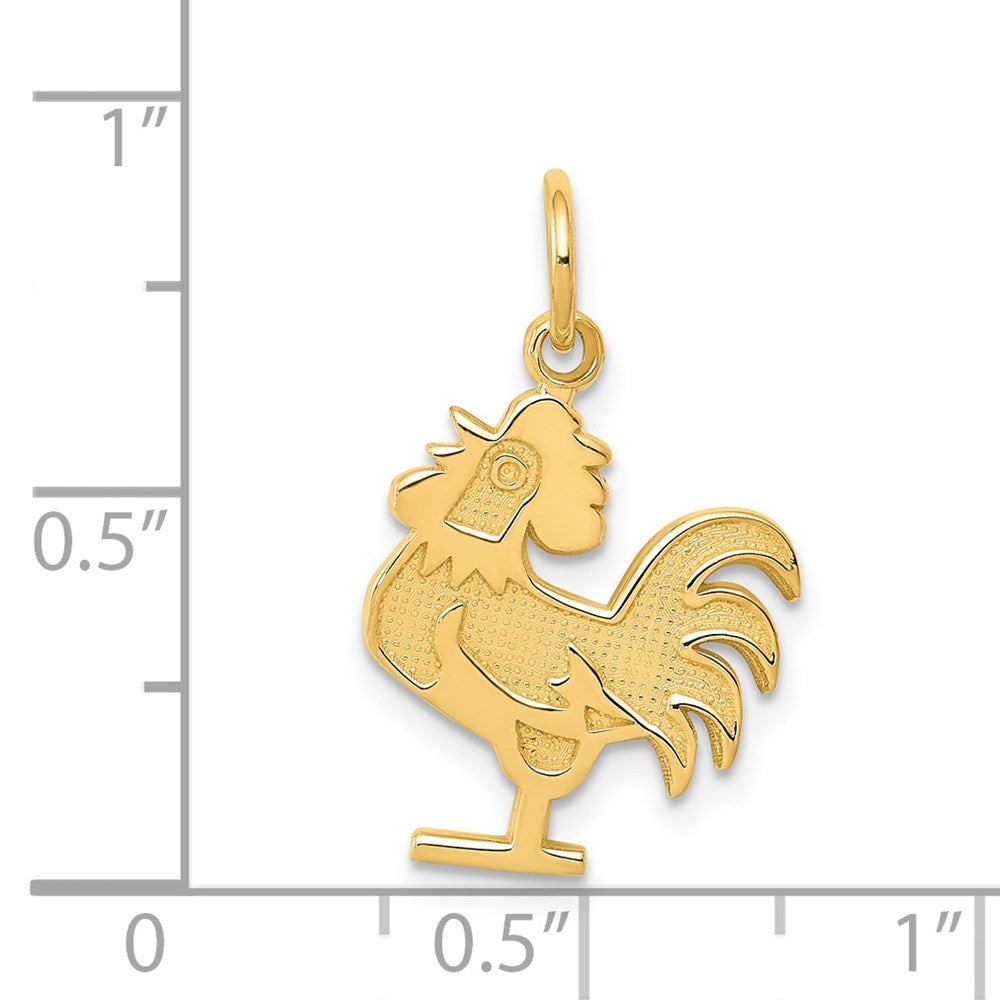 14k Yellow Gold 13 mm Rooster Charm (0.9 grams)