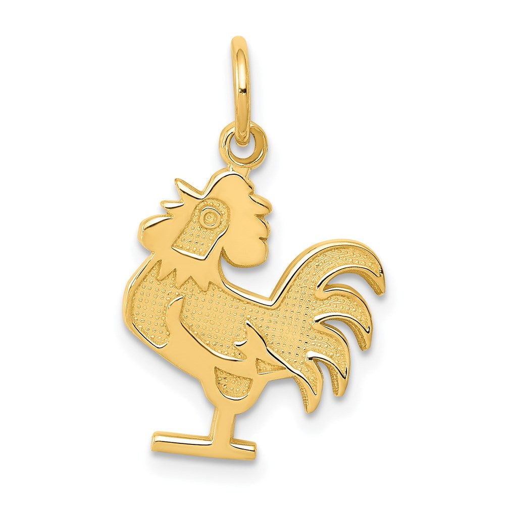 14k Yellow Gold 13 mm Rooster Charm (0.9 grams)