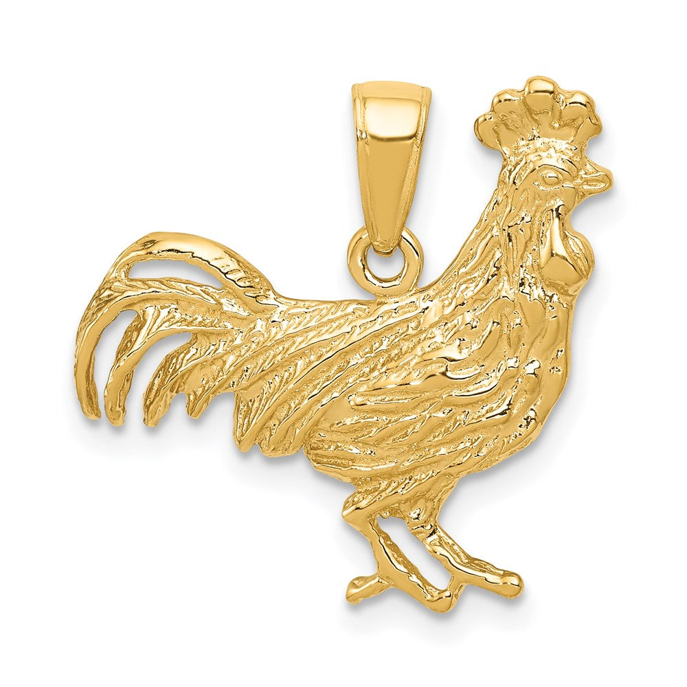 14k Yellow Gold 23 mm Rooster Pendant (1.83 grams)