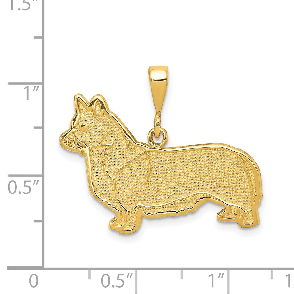 14k Yellow Gold 28 mm Welsh Corgi Pendant (2.24 grams)