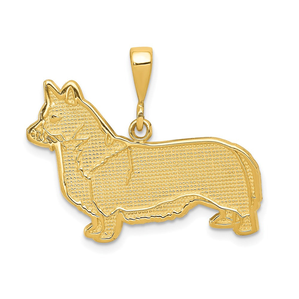 14k Yellow Gold 28 mm Welsh Corgi Pendant (2.24 grams)