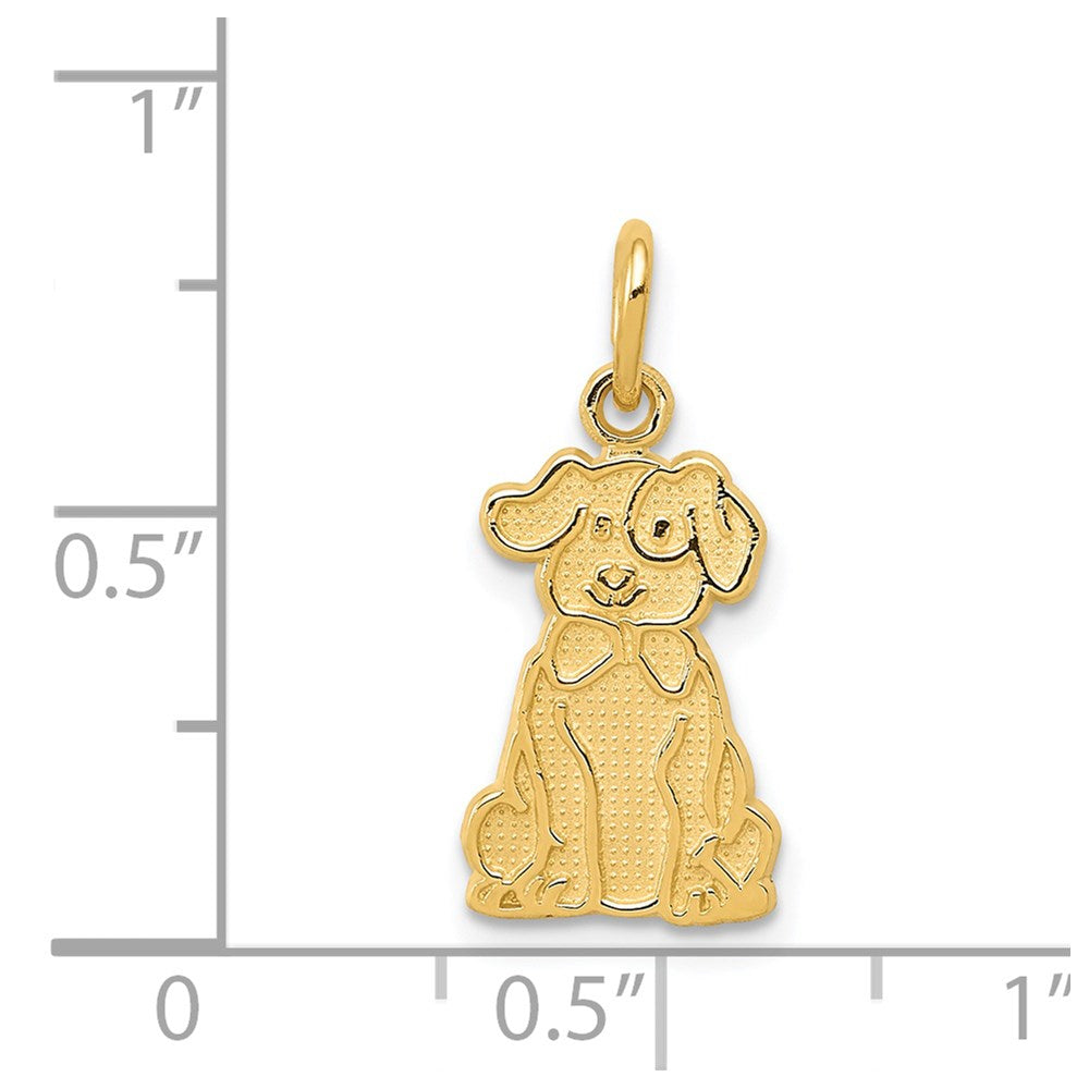 14k Yellow Gold 10 mm Puppy Charm (0.64 grams)