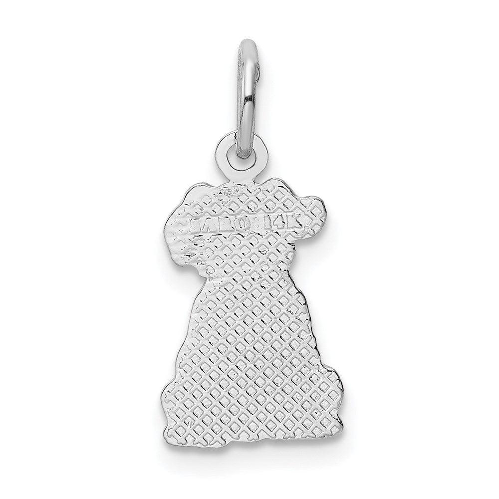 14k White Gold 10 mm Puppy Charm (0.7 grams)