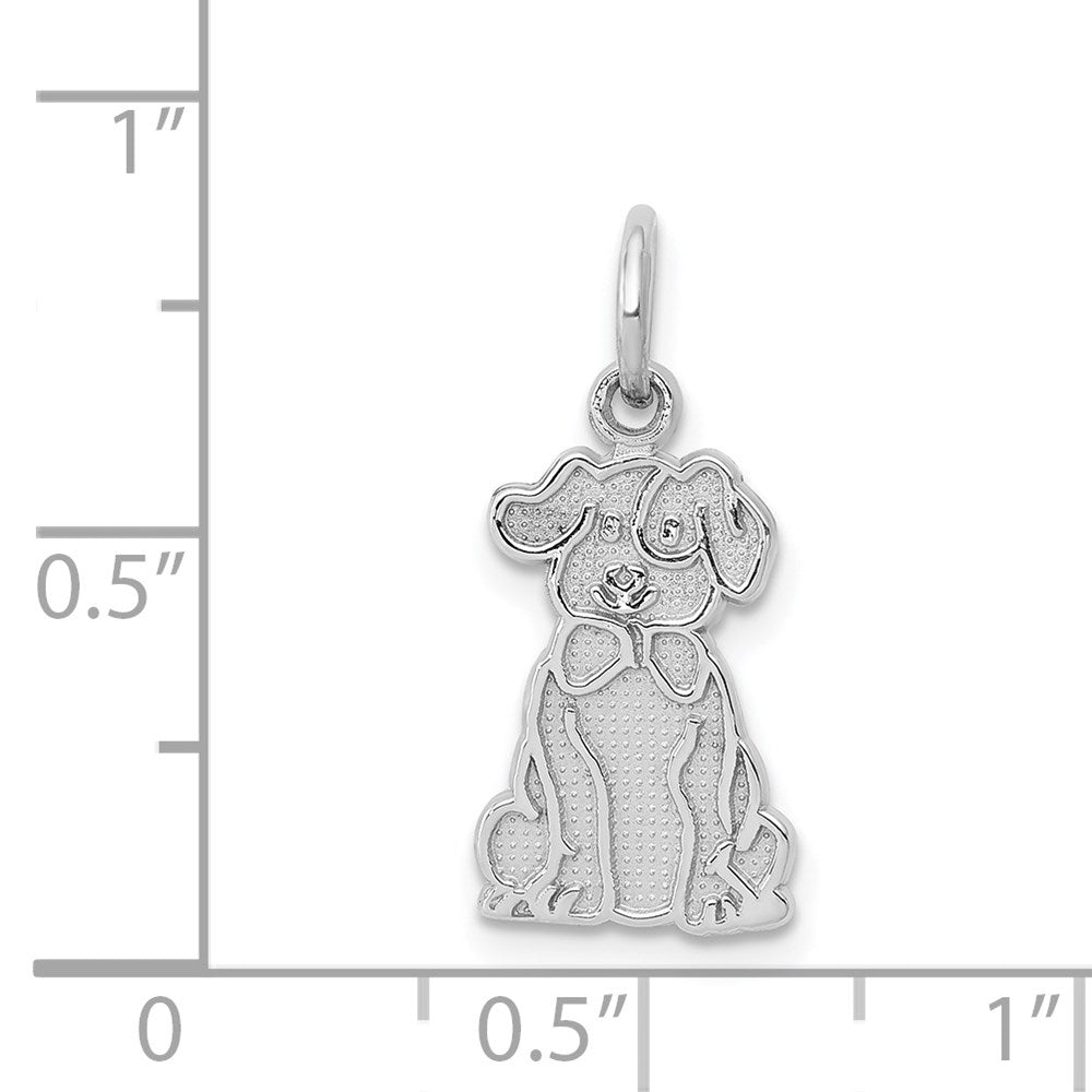 14k White Gold 10 mm Puppy Charm (0.7 grams)