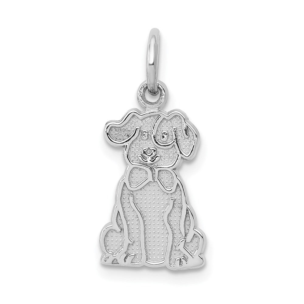 14k White Gold 10 mm Puppy Charm (0.7 grams)