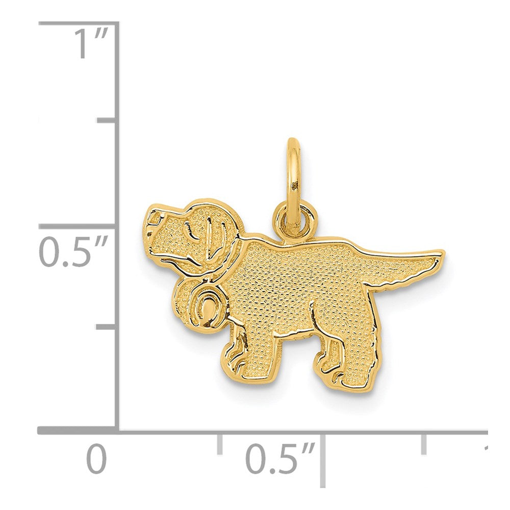 14k Yellow Gold 18 mm Saint Bernard Charm (0.86 grams)