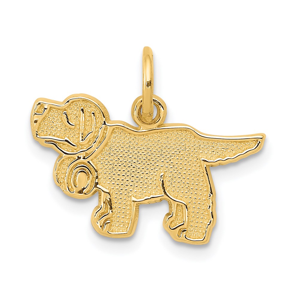 14k Yellow Gold 18 mm Saint Bernard Charm (0.86 grams)