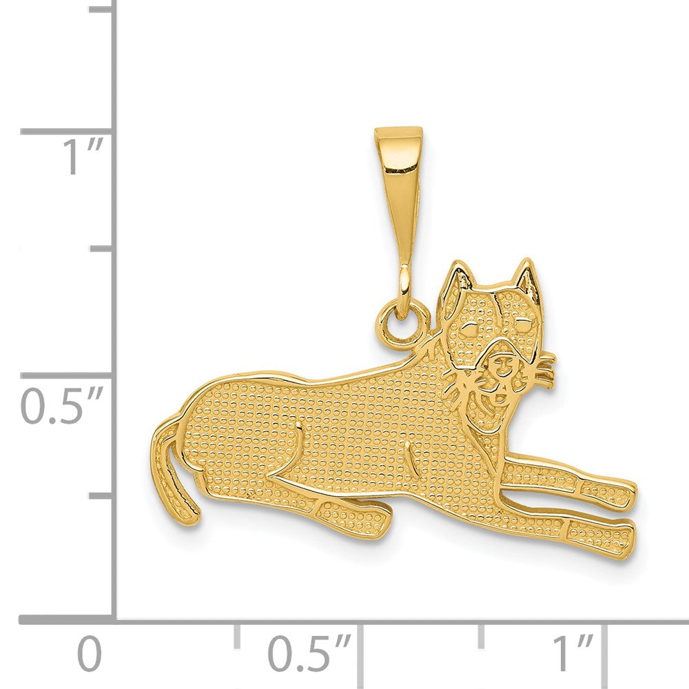 14k Yellow Gold 25 mm Pit Bull Pendant (1.41 grams)