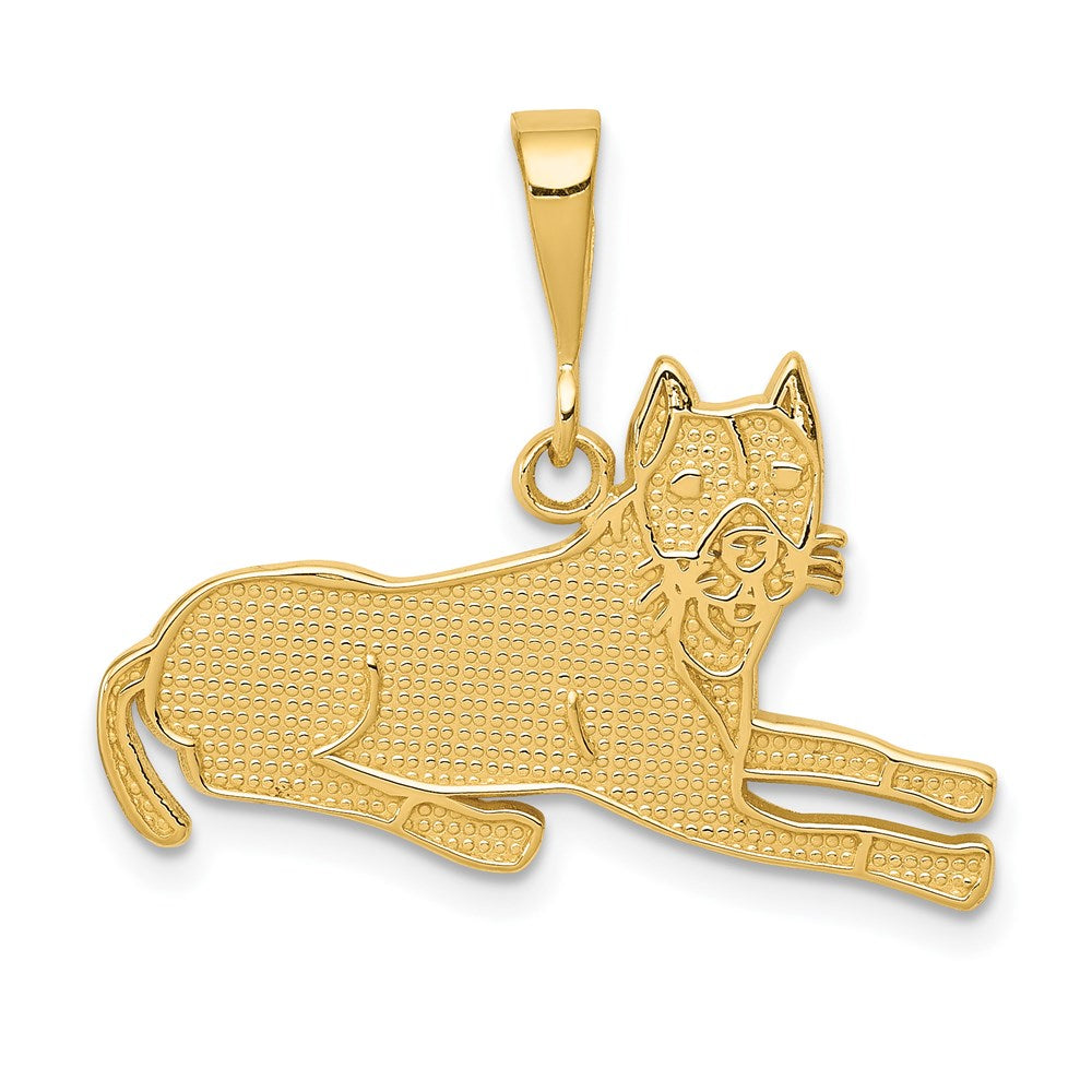 14k Yellow Gold 25 mm Pit Bull Pendant (1.41 grams)