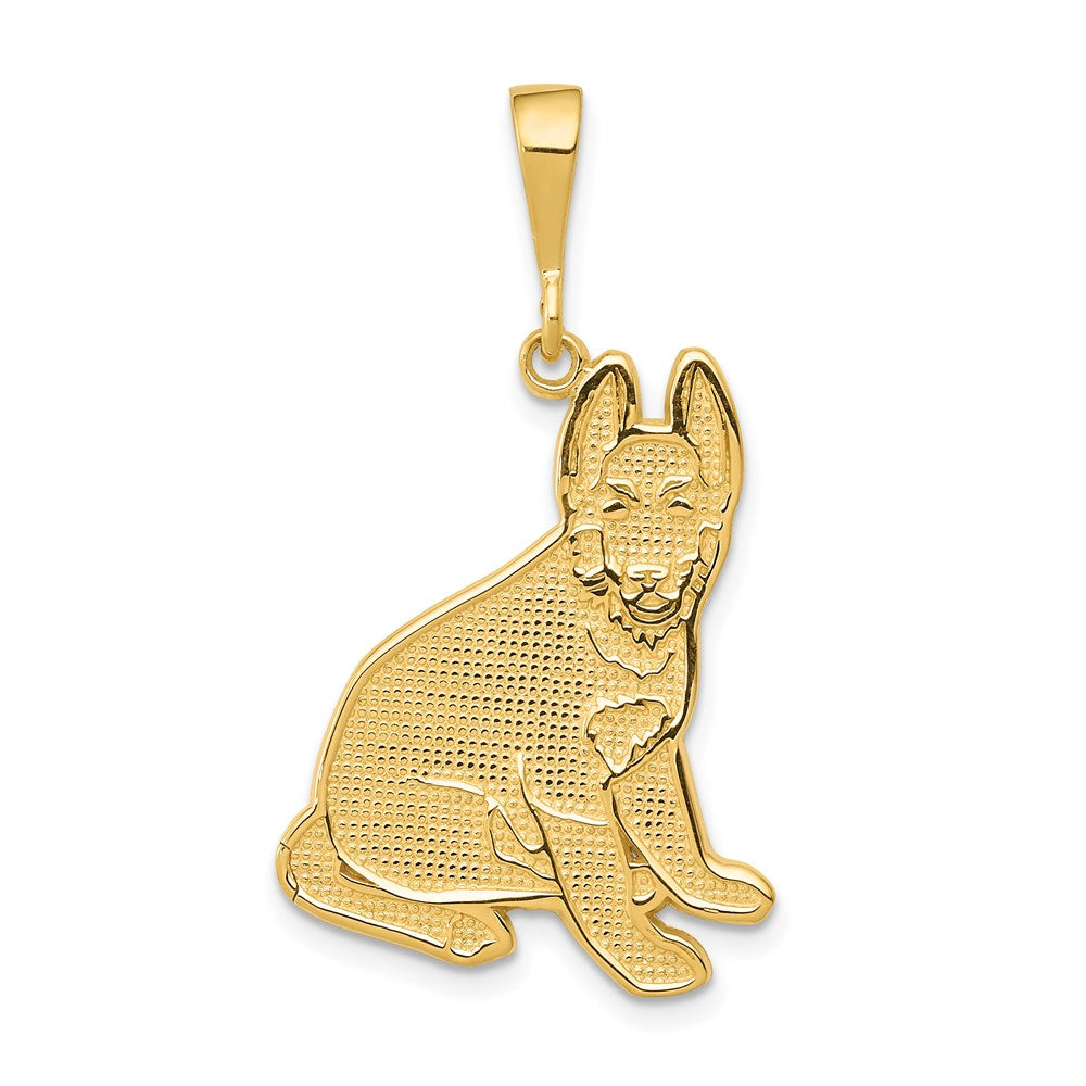 14k Yellow Gold 19 mm German Shepherd Pendant (2.09 grams)