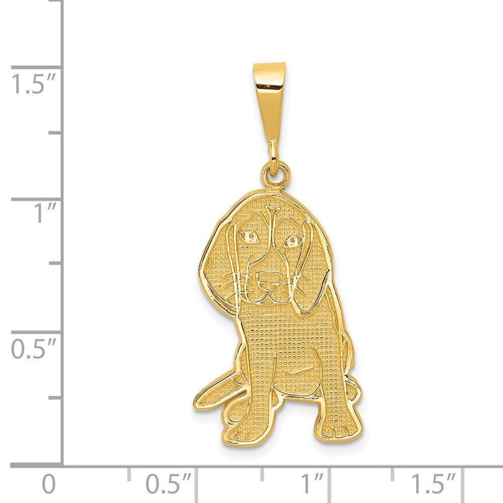 14k Yellow Gold 15 mm Beagle Pendant (2.35 grams)