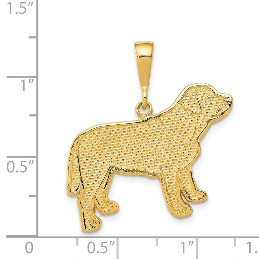 14k Yellow Gold 28 mm Labrador Dog Pendant (2.3 grams)