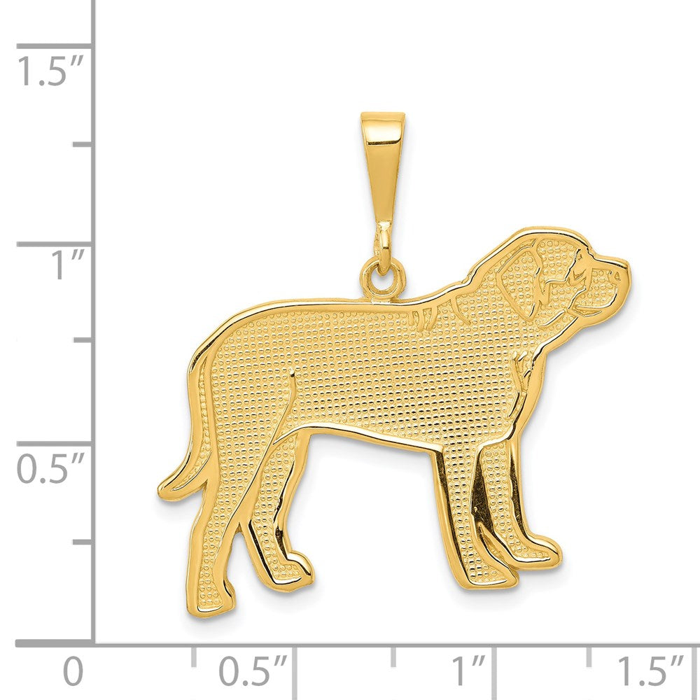 14k Yellow Gold 28 mm Mastiff Pendant (2.78 grams)