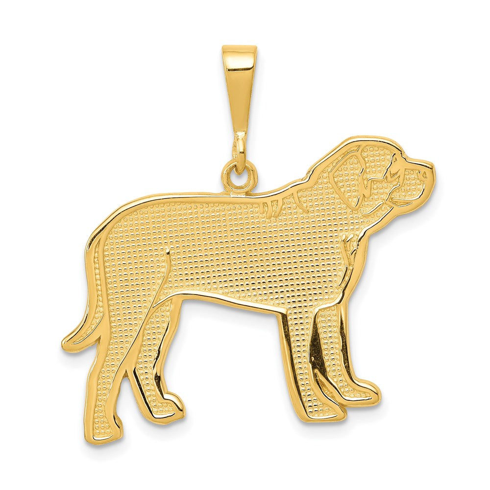 14k Yellow Gold 28 mm Mastiff Pendant (2.78 grams)