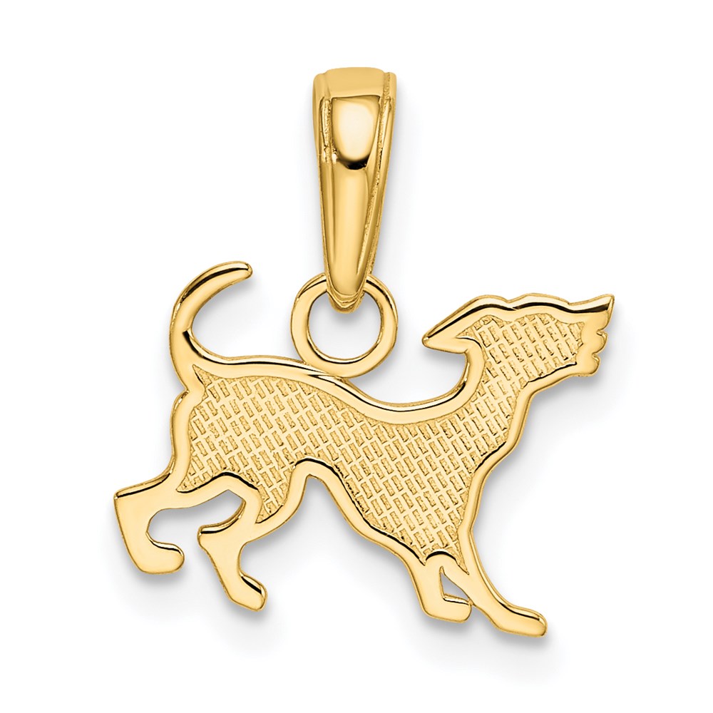 14k Yellow Gold 13 mm Dog Pendant (0.64 grams)