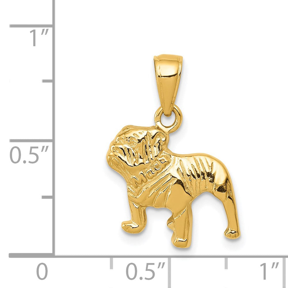 14k Yellow Gold 15 mm Bulldog Pendant (2.04 grams)