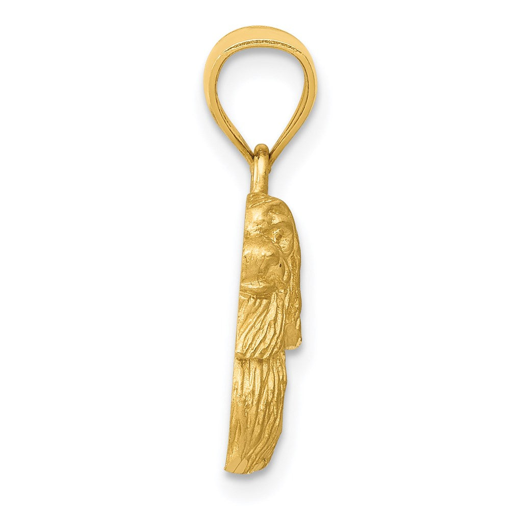 14k Yellow Gold 16 mm Diamond-cut Shih Tzu Pendant (1.55 grams)