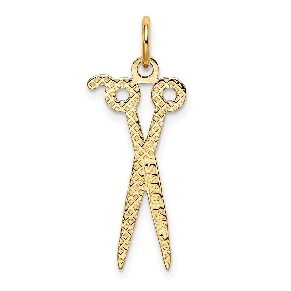 14k Yellow Gold 12 mm Scissors Charm (0.76 grams)