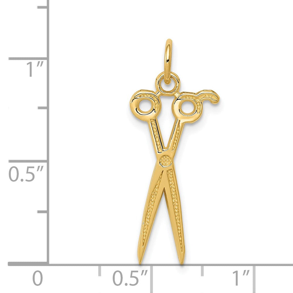 14k Yellow Gold 12 mm Scissors Charm (0.76 grams)