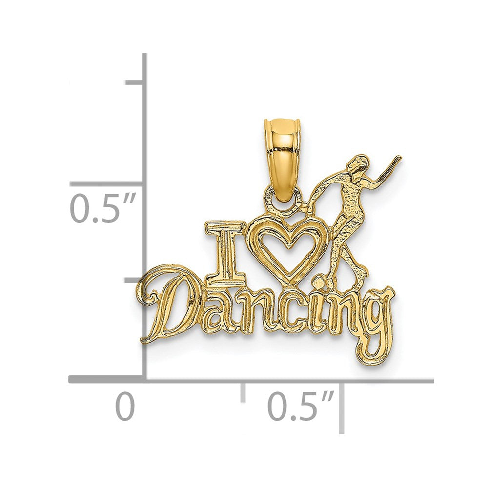 14K I HEART DANCING with Dancer Charm (0.61 grams)