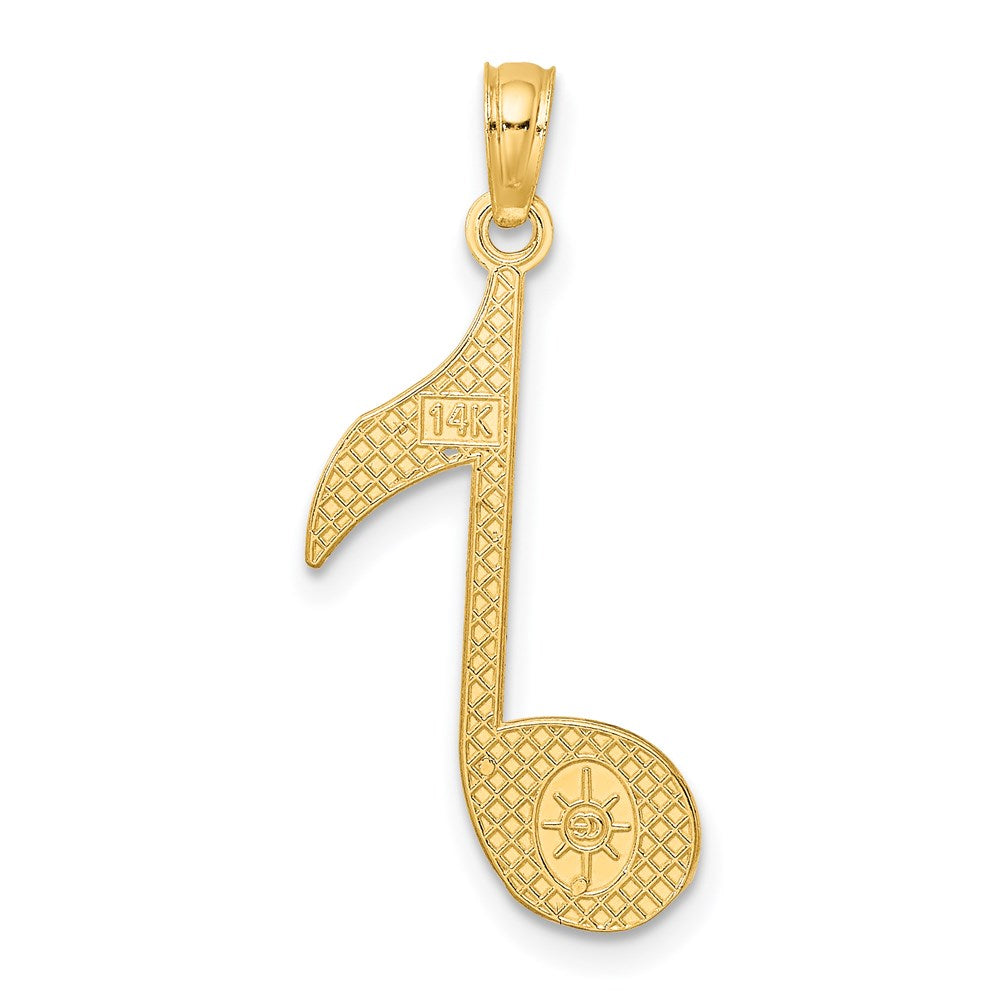 14k Yellow Gold 13 mm Music Note Charm (0.78 grams)