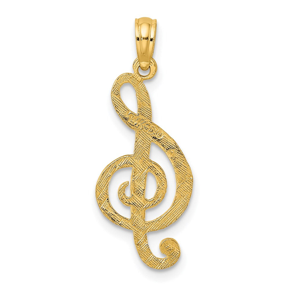 14k Yellow Gold 10.6 mm Treble Clef Charm (0.73 grams)