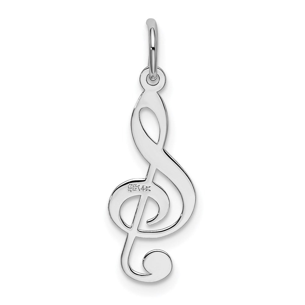 14k White Gold 8 mm Polished Treble Clef Charm (0.32 grams)