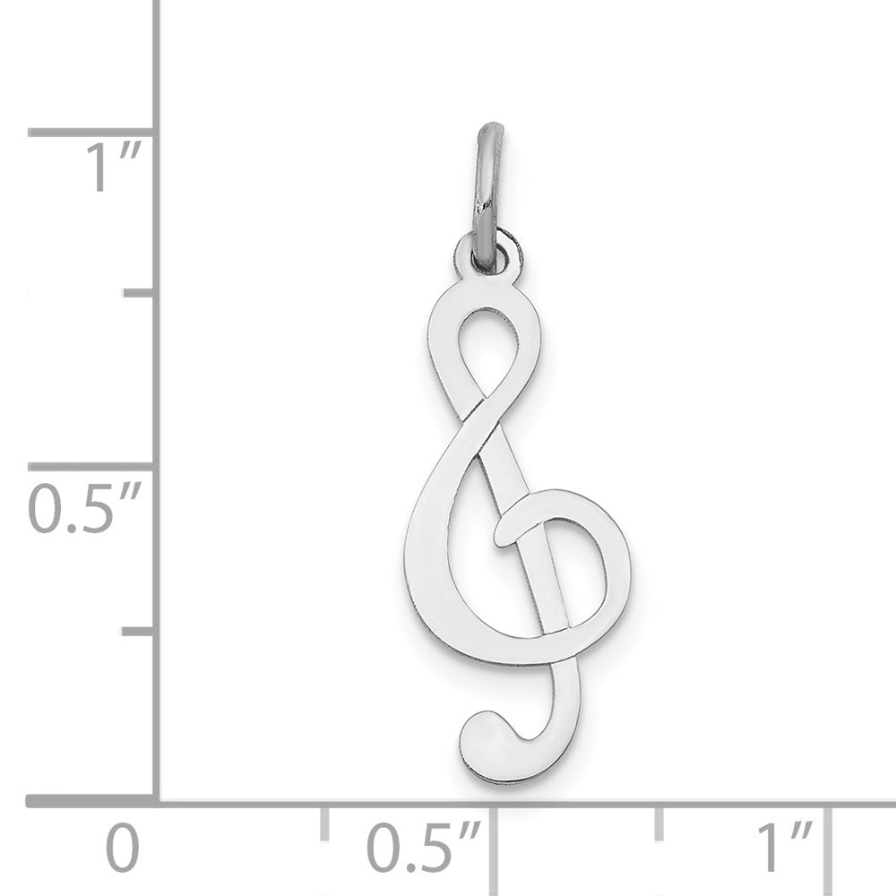 14k White Gold 8 mm Polished Treble Clef Charm (0.32 grams)