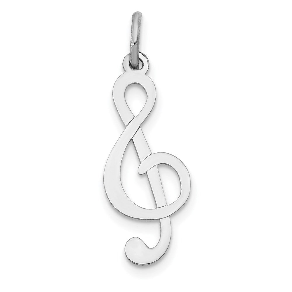 14k White Gold 8 mm Polished Treble Clef Charm (0.32 grams)