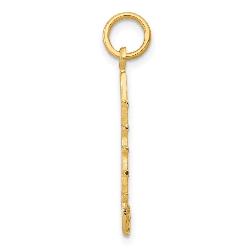 14k Yellow Gold 12 mm Musical Staff Charm (0.96 grams)