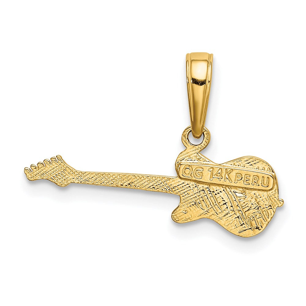 14k Yellow Gold 20 mm Electric Guitar Pendant (0.65 grams)