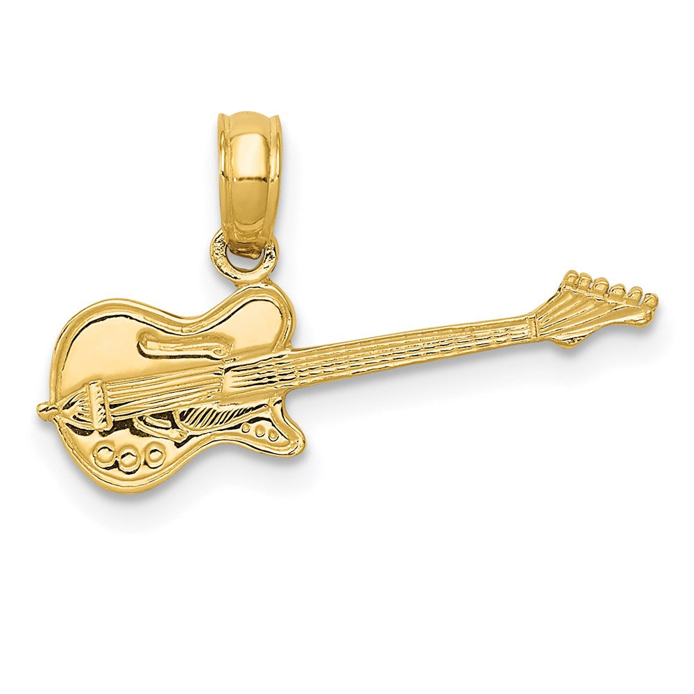 14k Yellow Gold 20 mm Electric Guitar Pendant (0.65 grams)