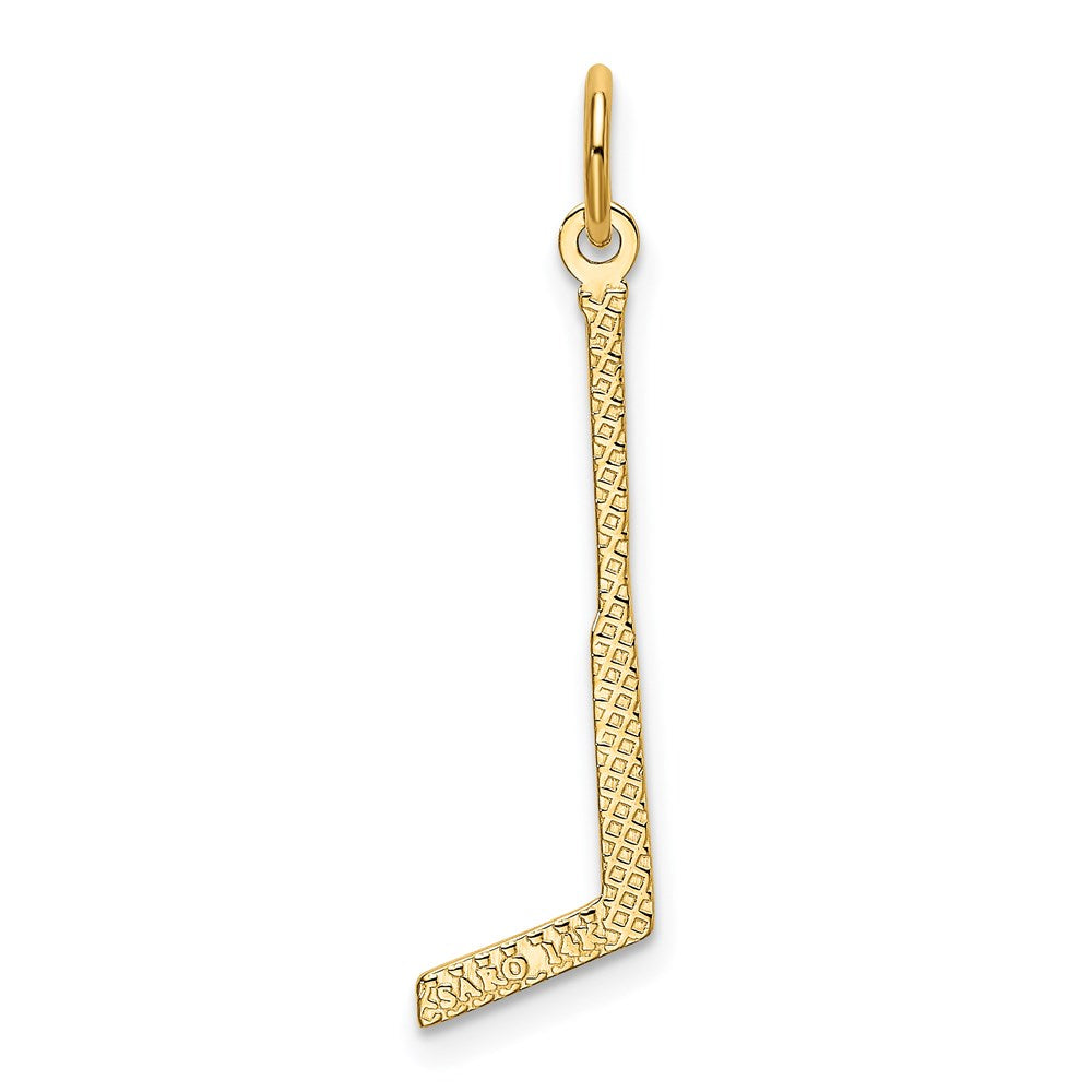 14k Yellow Gold 8 mm Goalie Stick Charm (0.42 grams)