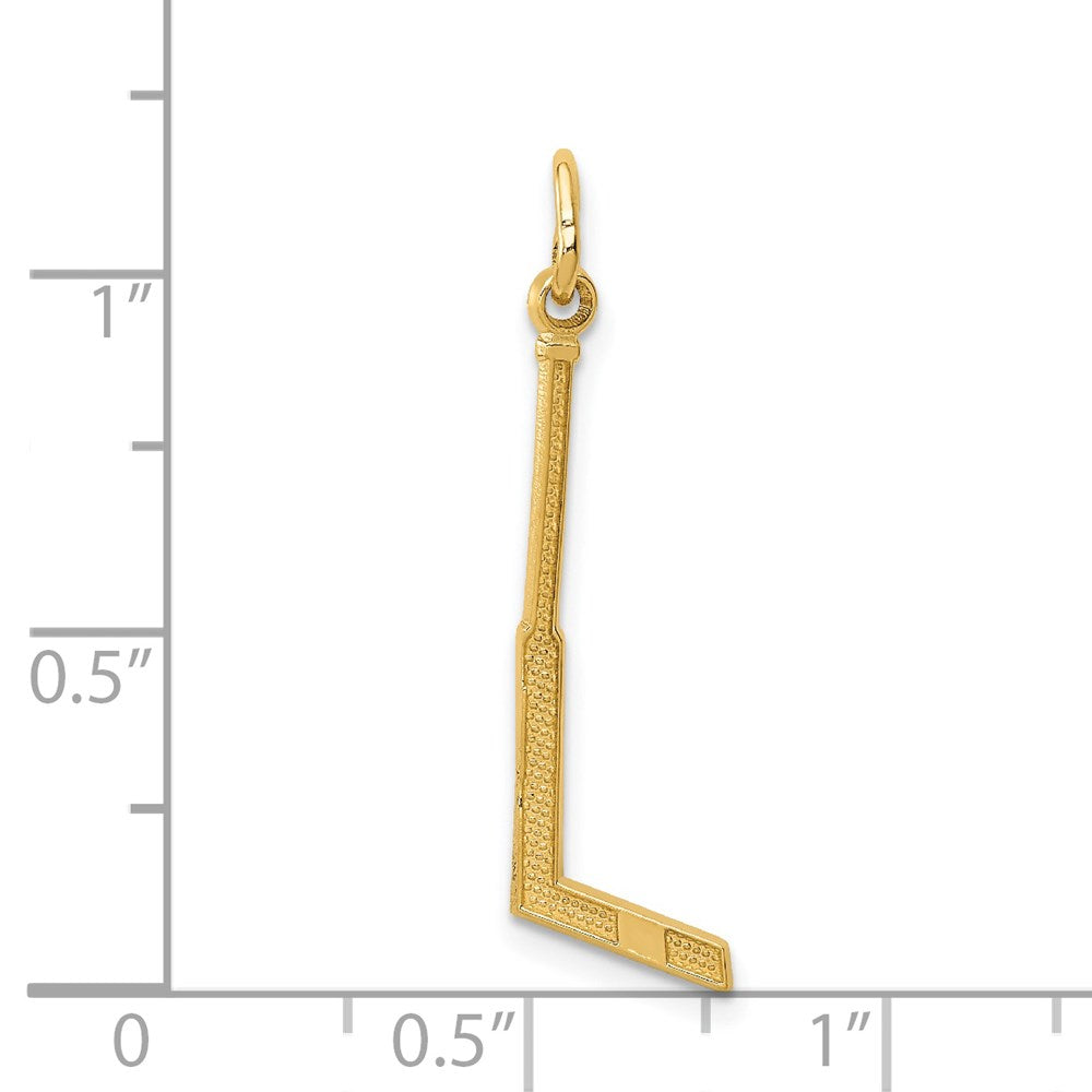 14k Yellow Gold 8 mm Goalie Stick Charm (0.42 grams)