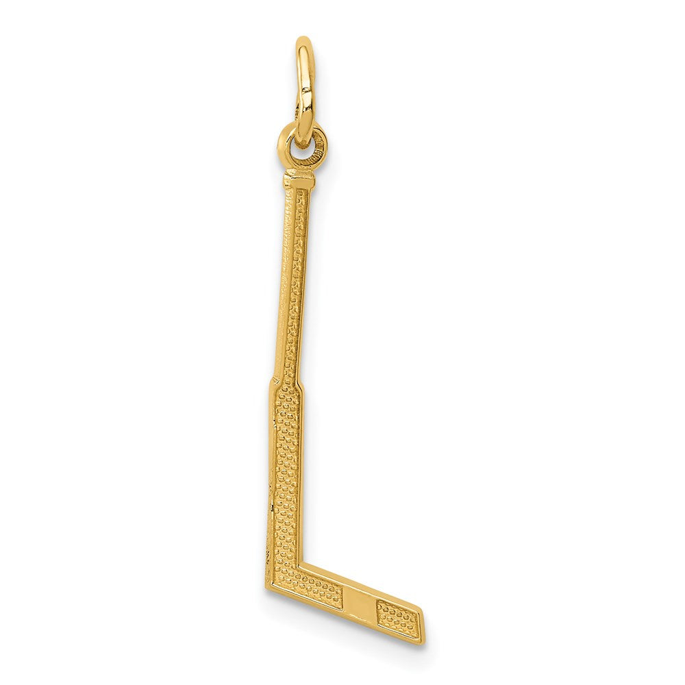 14k Yellow Gold 8 mm Goalie Stick Charm (0.42 grams)