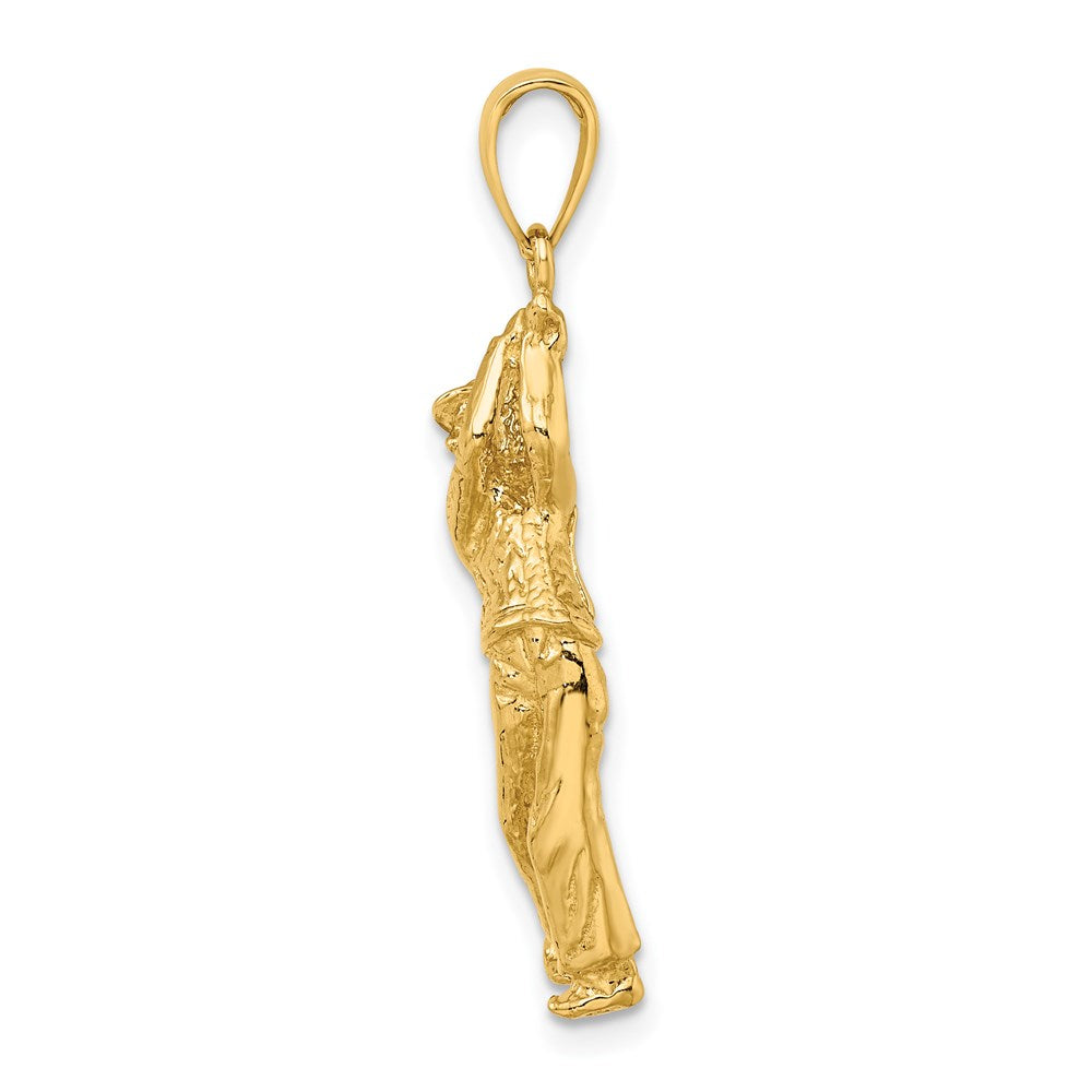 14k Yellow Gold 9.5 mm Golf Bag w/ Clubs Charm (1.48 grams)