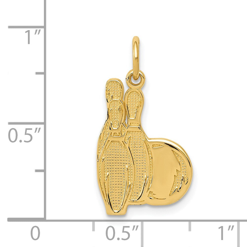 14k Yellow Gold 12 mm Bowling Pins Charm (1.18 grams)