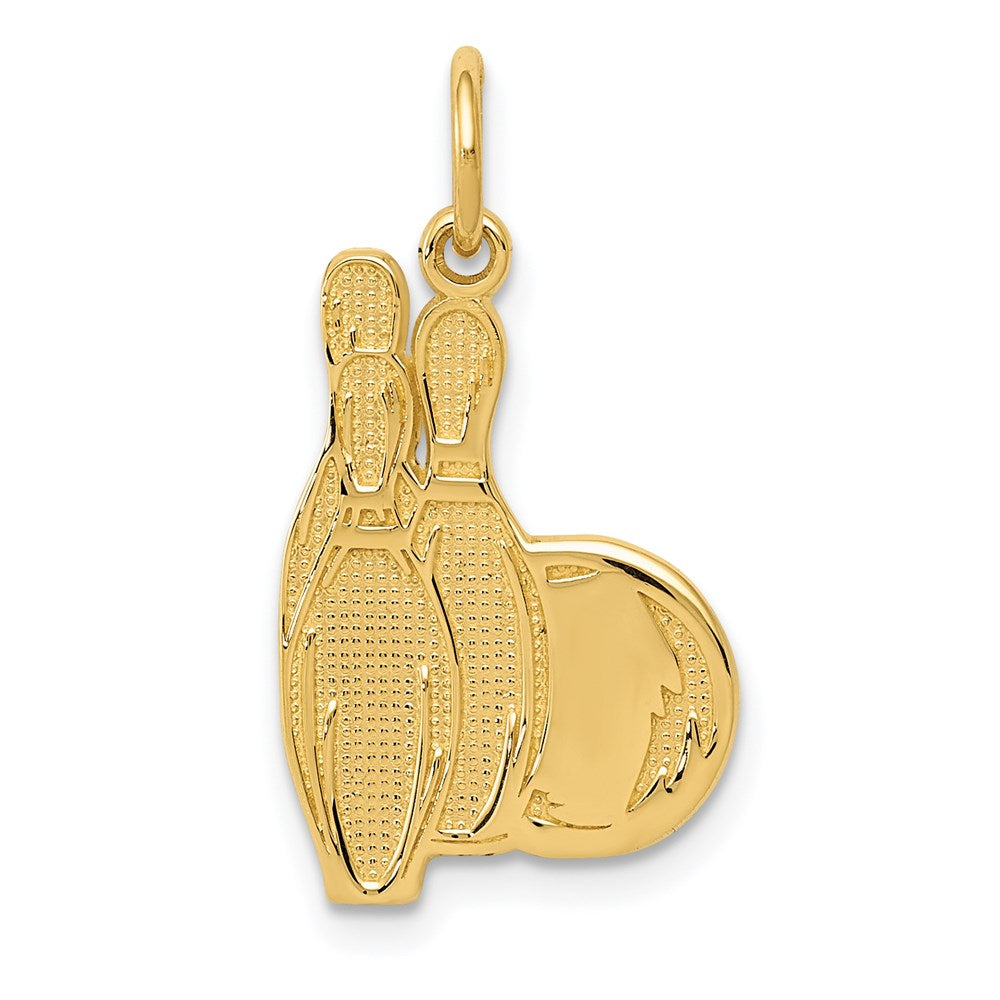 14k Yellow Gold 12 mm Bowling Pins Charm (1.18 grams)