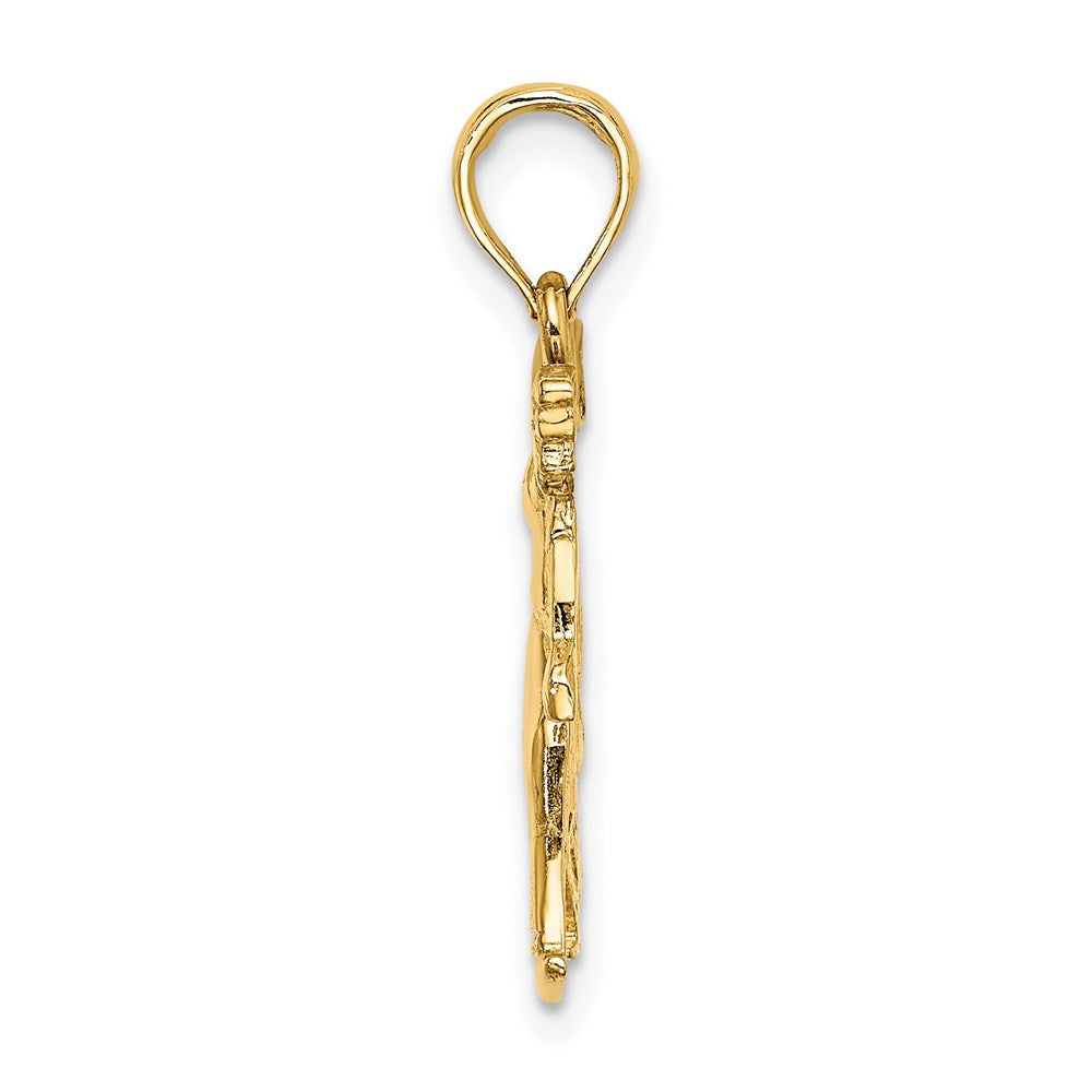 14k Yellow Gold 22.35 mm Male Bowling Charm (1.27 grams)