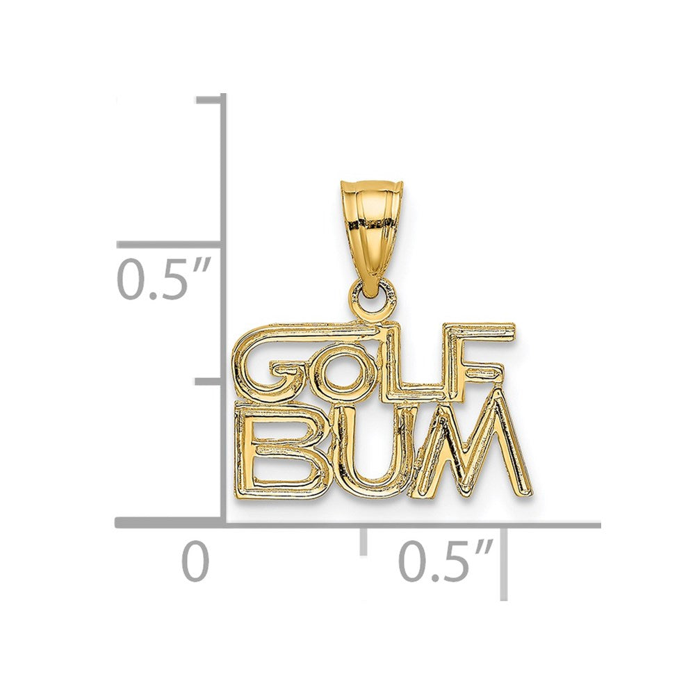 14k Yellow Gold 14.5 mm GOLF BUM Charm (0.73 grams)