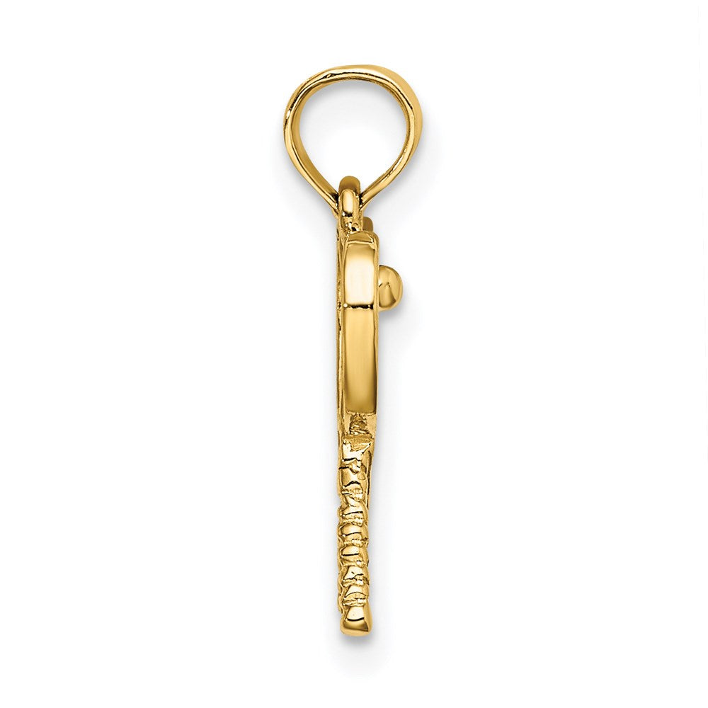 14k Yellow Gold 9 mm Tennis Racquets Charm (0.87 grams)