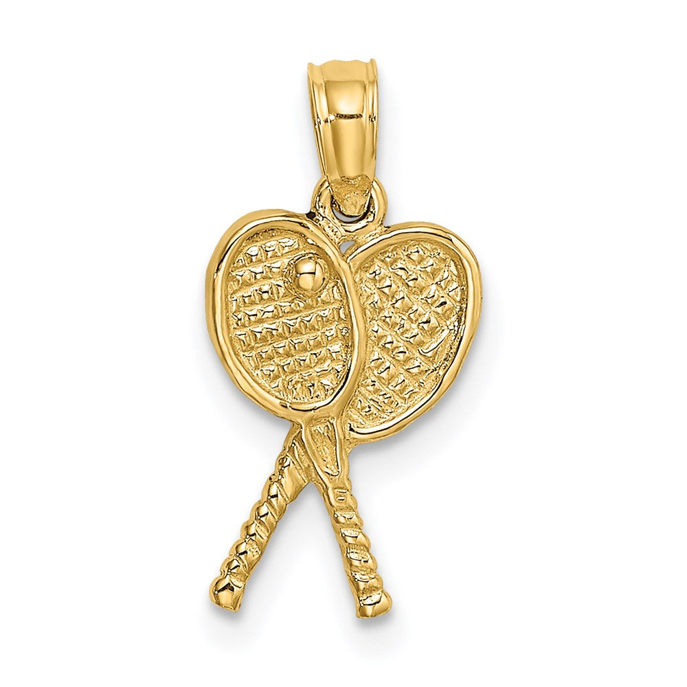 14k Yellow Gold 9 mm Tennis Racquets Charm (0.87 grams)