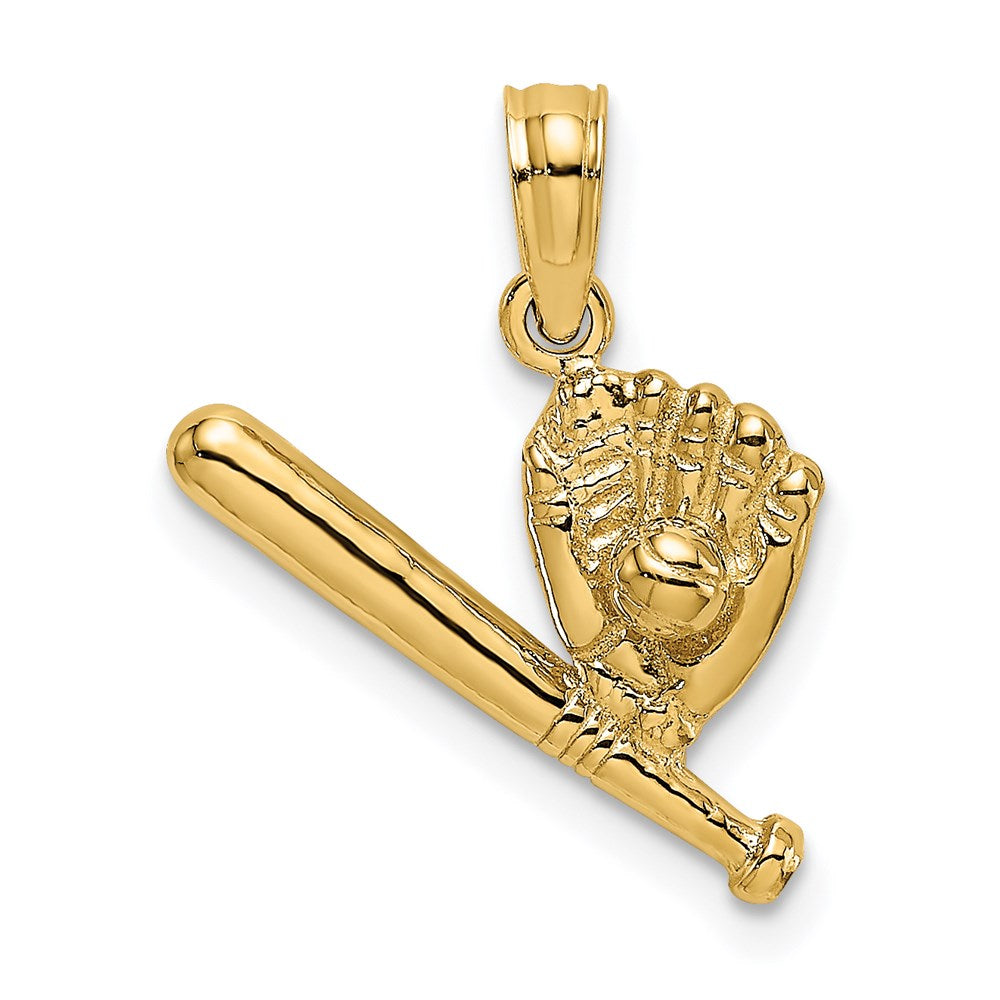 14K Baseball/Bat/Glove Charm (1.46 grams)