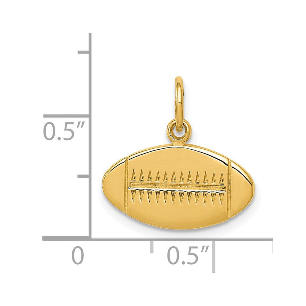 14k Yellow Gold 16 mm Football Charm (0.97 grams)