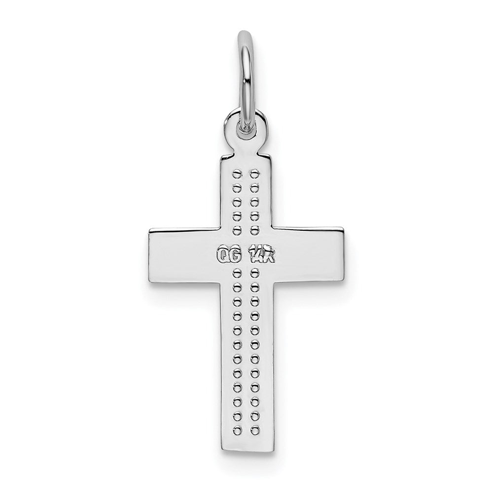 14k White Gold 12 mm Cross Pendant (0.79 grams)