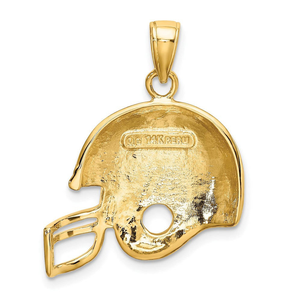 14k Yellow Gold 21 mm Football Helmet Pendant (3.38 grams)