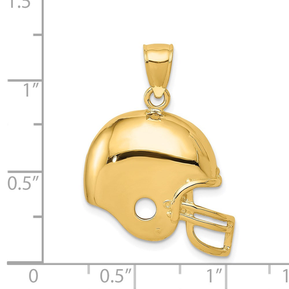 14k Yellow Gold 21 mm Football Helmet Pendant (3.38 grams)